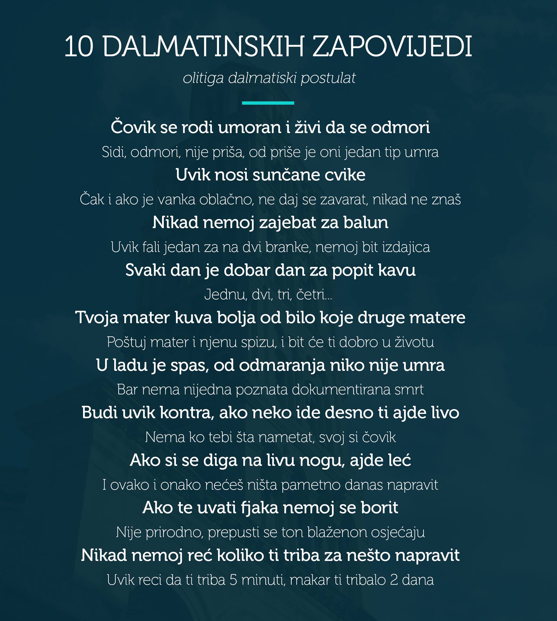 10 dalmatinskih zapovijedi